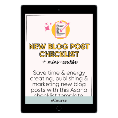 New Blog Post Creation Checklist Template & Training