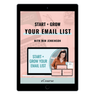 Start + Grow Your Email List by Mim Jenkinson